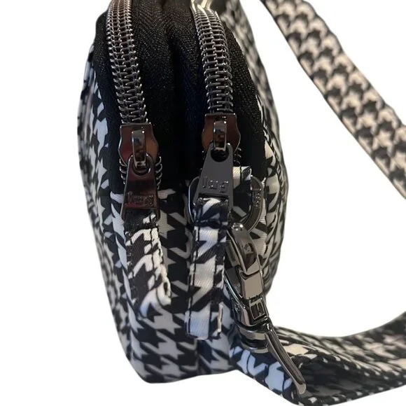 Lug Black and White RFID Convertible Coupe XL Crossbody Belt Bag - Picture 7 of 14